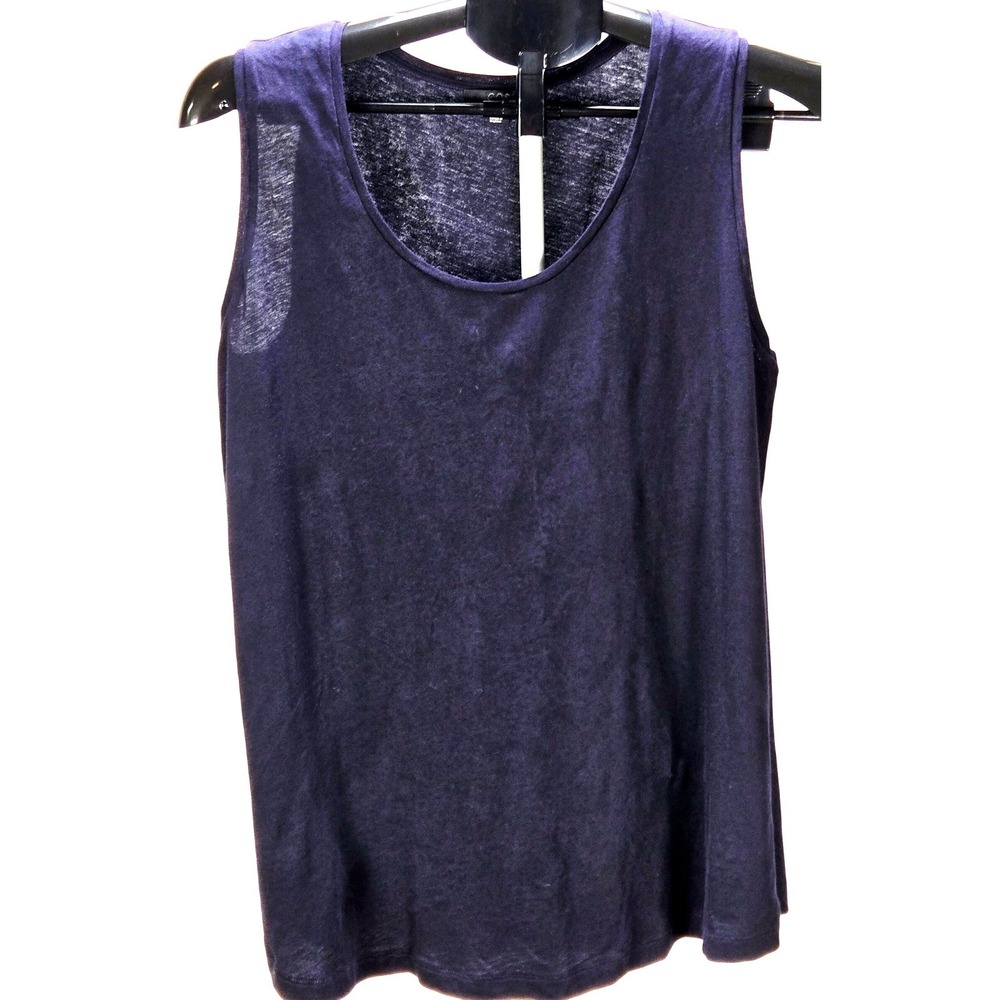 Women's COS Size M Navy Blue Cotton Scoop Neck Tank Top Minimalist Capsule Basic